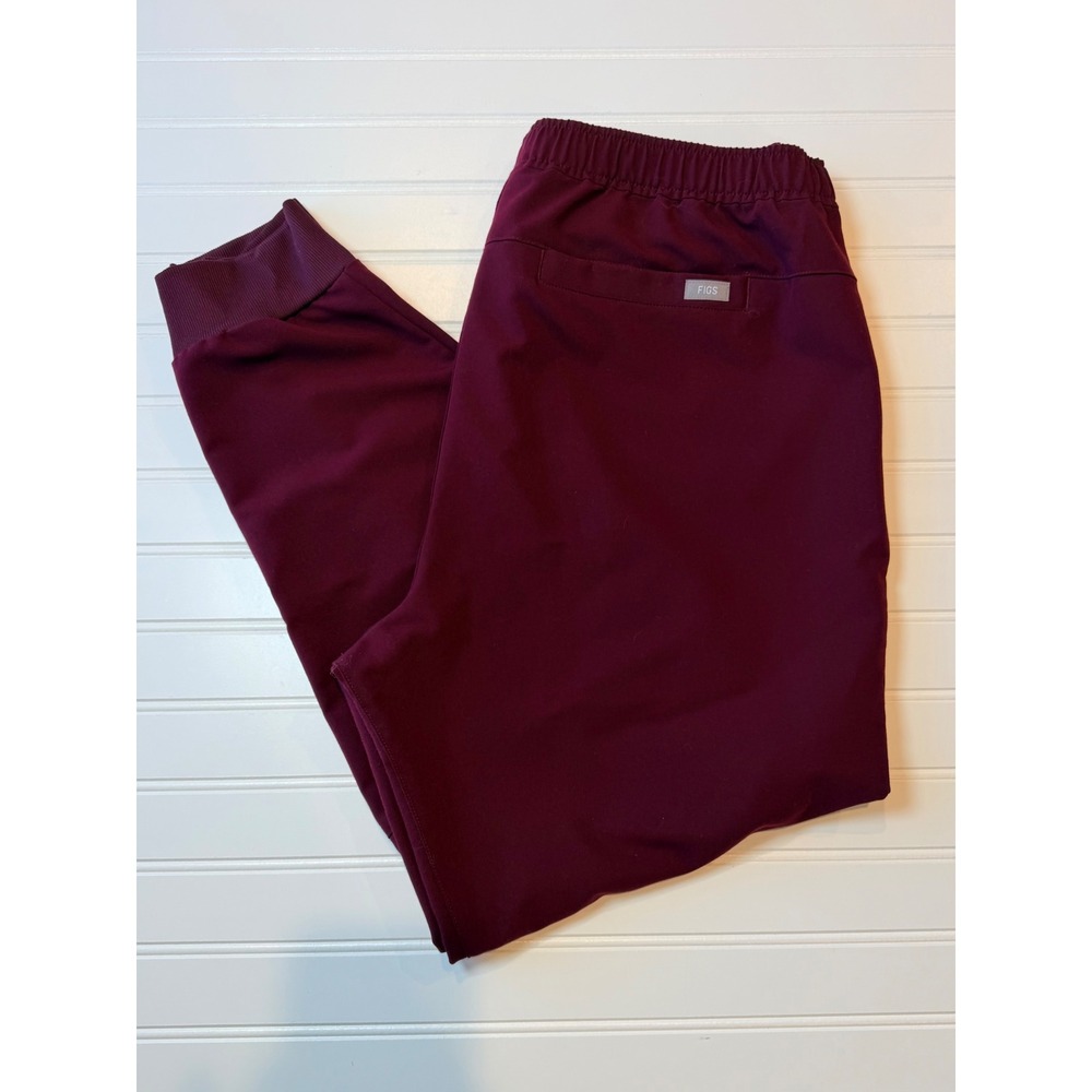 FIGS Tansen Jogger Scrub Pants Large Burgundy Maroon Technical Collection L